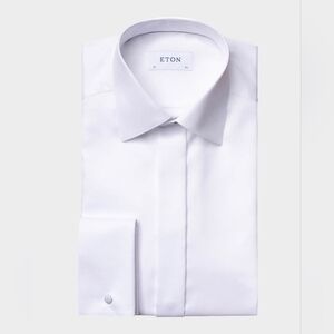 Eton Men's Contemporary Fit Diamond-Weave Dress Shirt Size 15/38